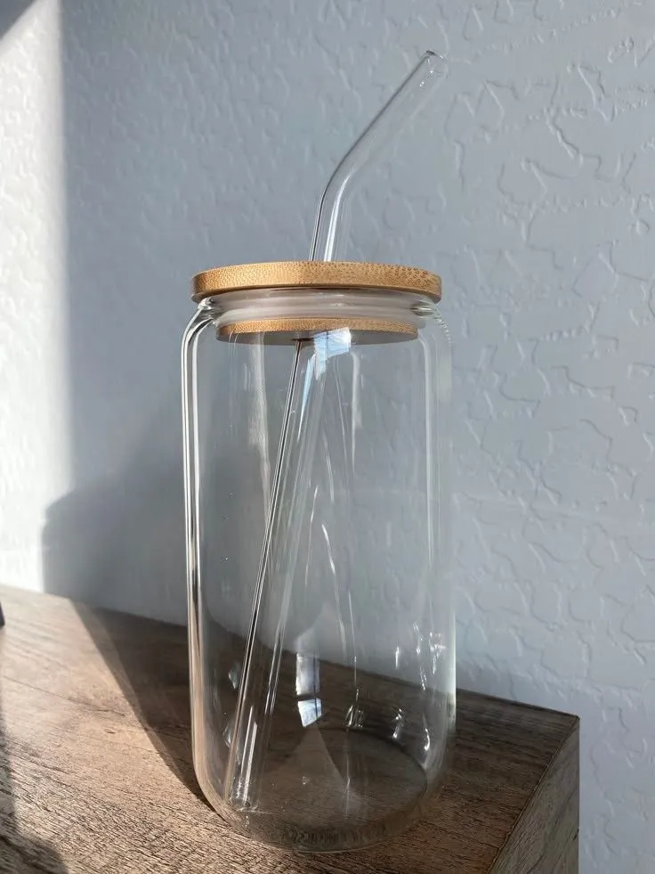 Mug en verre transparante avec couvercle